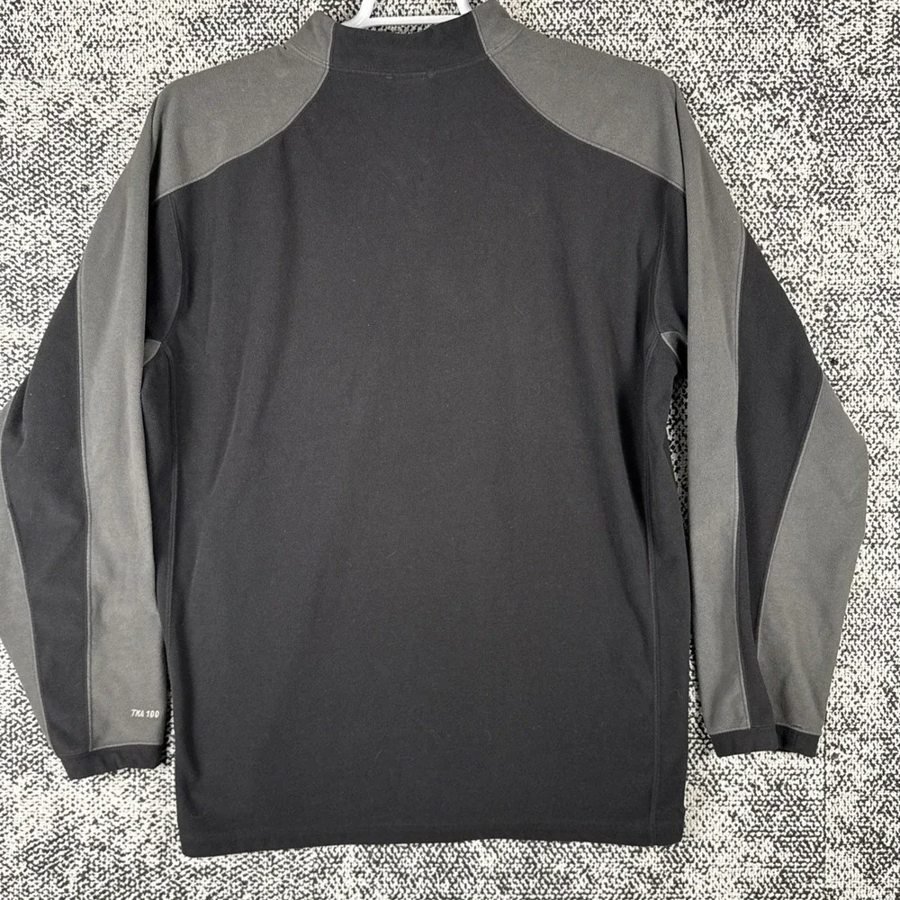 North Face Long Sleeve 1/4 Zip Fleece Sweatshirt Mens XL Black Gray Warm‎